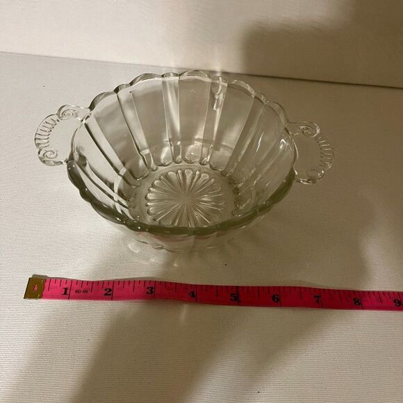 2/$10 Vintage Crystal Bown With Handles Small - Picture 3 of 4